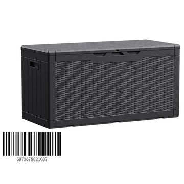 Devoko 100 Gallon Waterproof Large Resin Deck Box Indoor Outdoor Lockable Storage Container for Patio Furniture Cushions Garden Tools (100 Gallon, Black)
